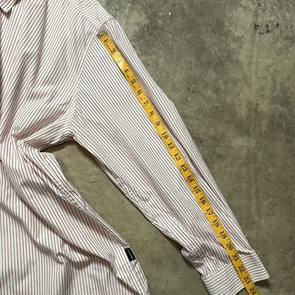 Barbour Shirt‎ Mens XL Red White Stripe Dress Tartan Collared Button Down - Picture 3 of 9